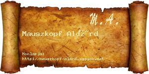 Mauszkopf Alárd névjegykártya